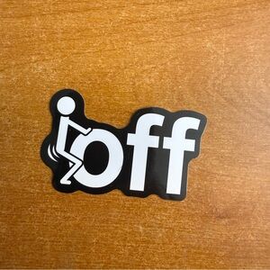 Off-White Black‎ and White Graphic Sticker
